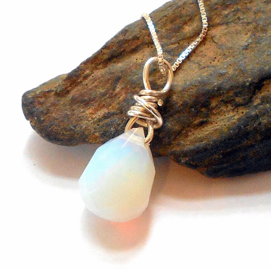 Opalite Sterling Silver Necklace Earthegy #1964