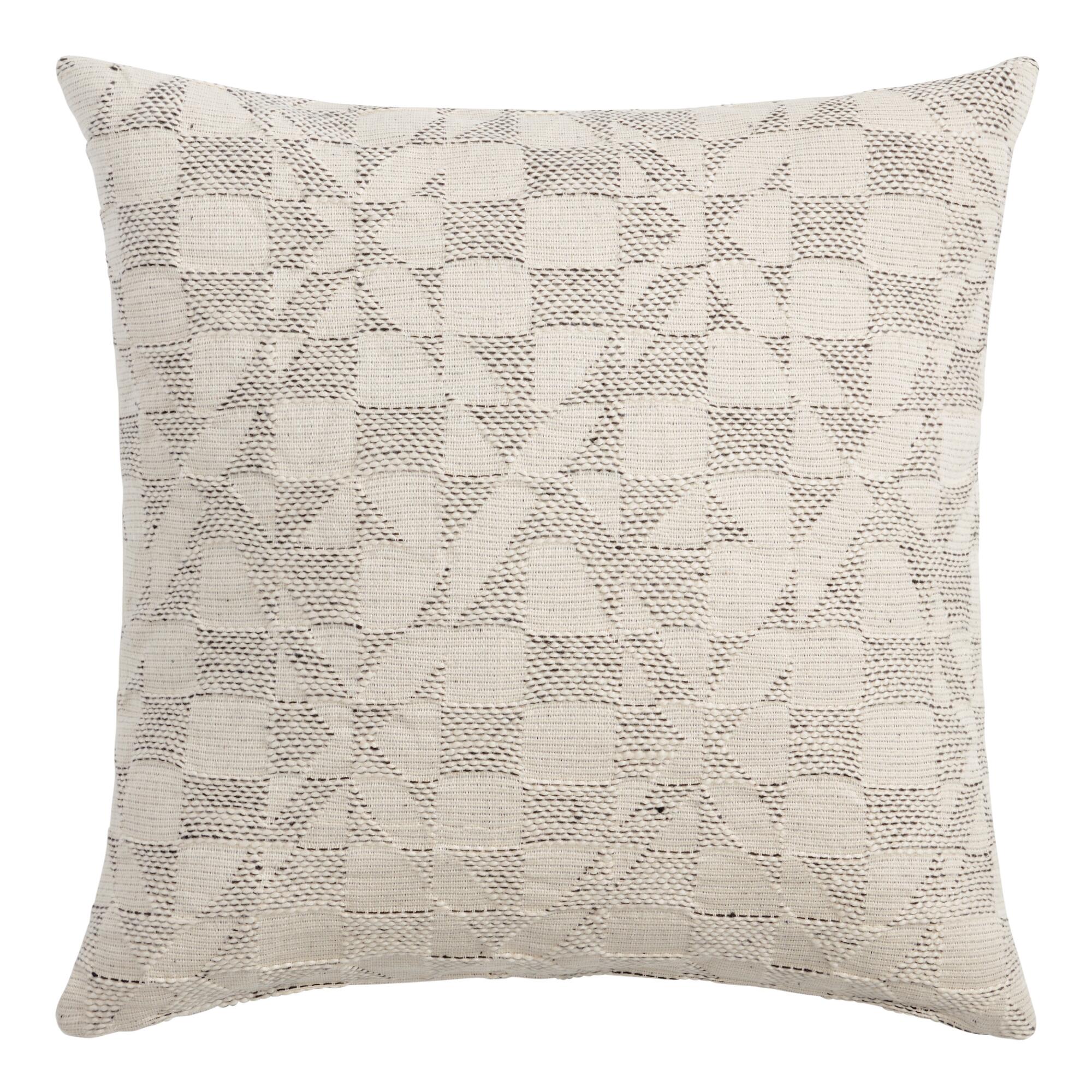 Gray and Ivory Textured Throw Pillow by World Market