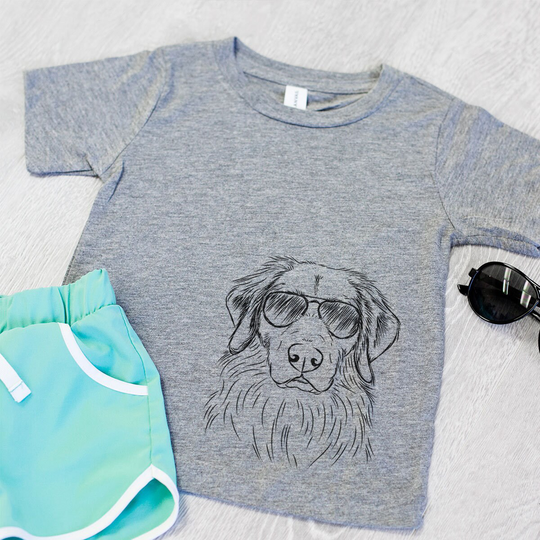 Marley The Golden Retriever Tri-Blend Shirt - Kids Dog Tshirt Animal Glasses T