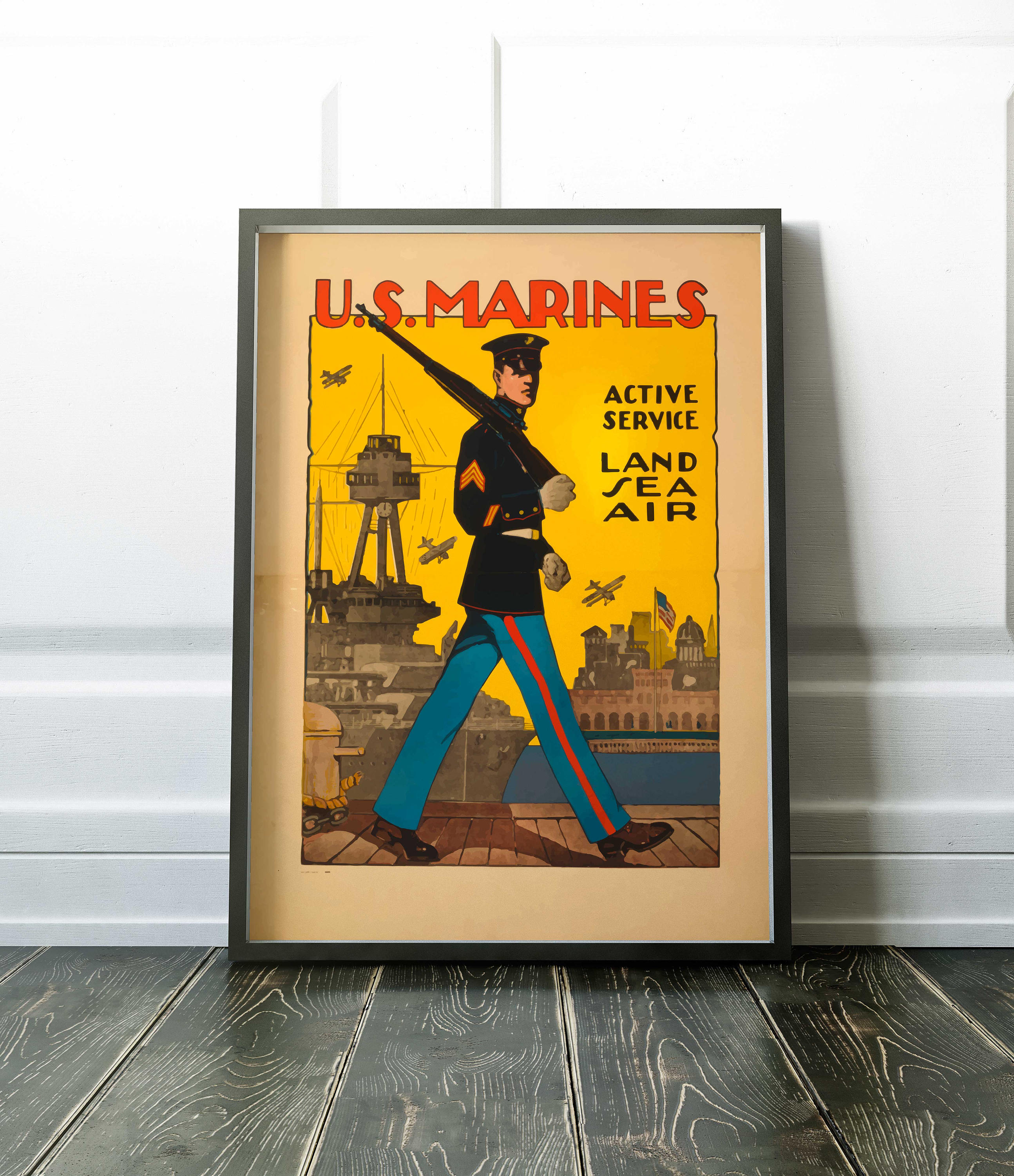 Marine Corps Gifts, Us Marines, Vintage Military Poster, Retro Marines Semper Fidelis Fi Gift For Decor Man Cave