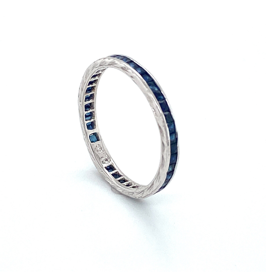 14150 Sapphire 18K White Gold 2.5mm Wide Band Ring