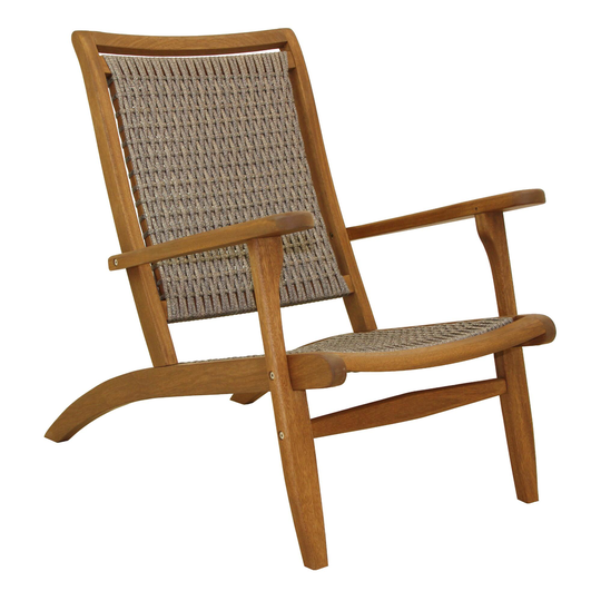 Eucalyptus and All Weather Wicker Erich Outdoor Patio Lounge Chair - Resin by World Market