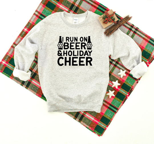 Beer & Holiday Cheer Heavy Blend Crewneck Sweatshirt, Christmas Sweater, Funny Humor, Gift