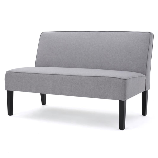 Best Selling Home Decor Deon Modern Light Gray and Matte Black Polyester/Blend Loveseat | 299748