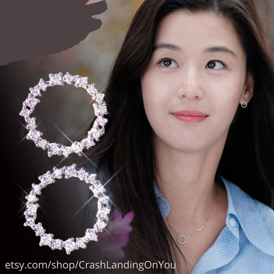 Legend Of The Blue Sea Circle Cz Earrings Jun Ji Hyun