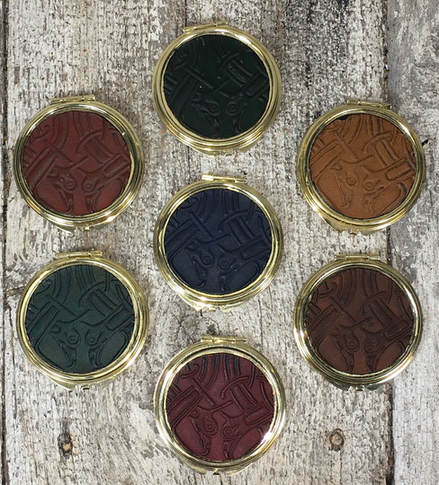 Metal & Leather Celtic Compact Mirrors