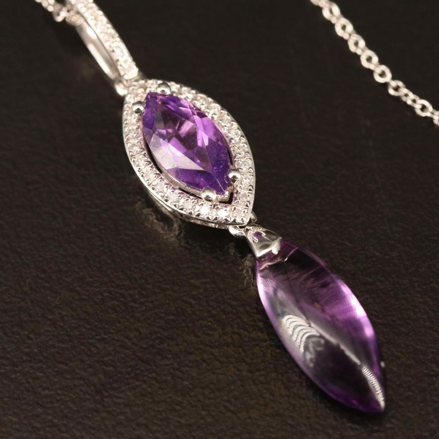 Effy/8.75 Ct Diamond & Aaa Amethyst Necklace 14K