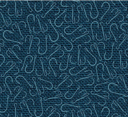 Hook-Navy Blender-Hooked Collection-Northcott-Angler-Sport-Hunt-100 Percent Cotton-Quilting Cotton-24467-49-Cut To Size