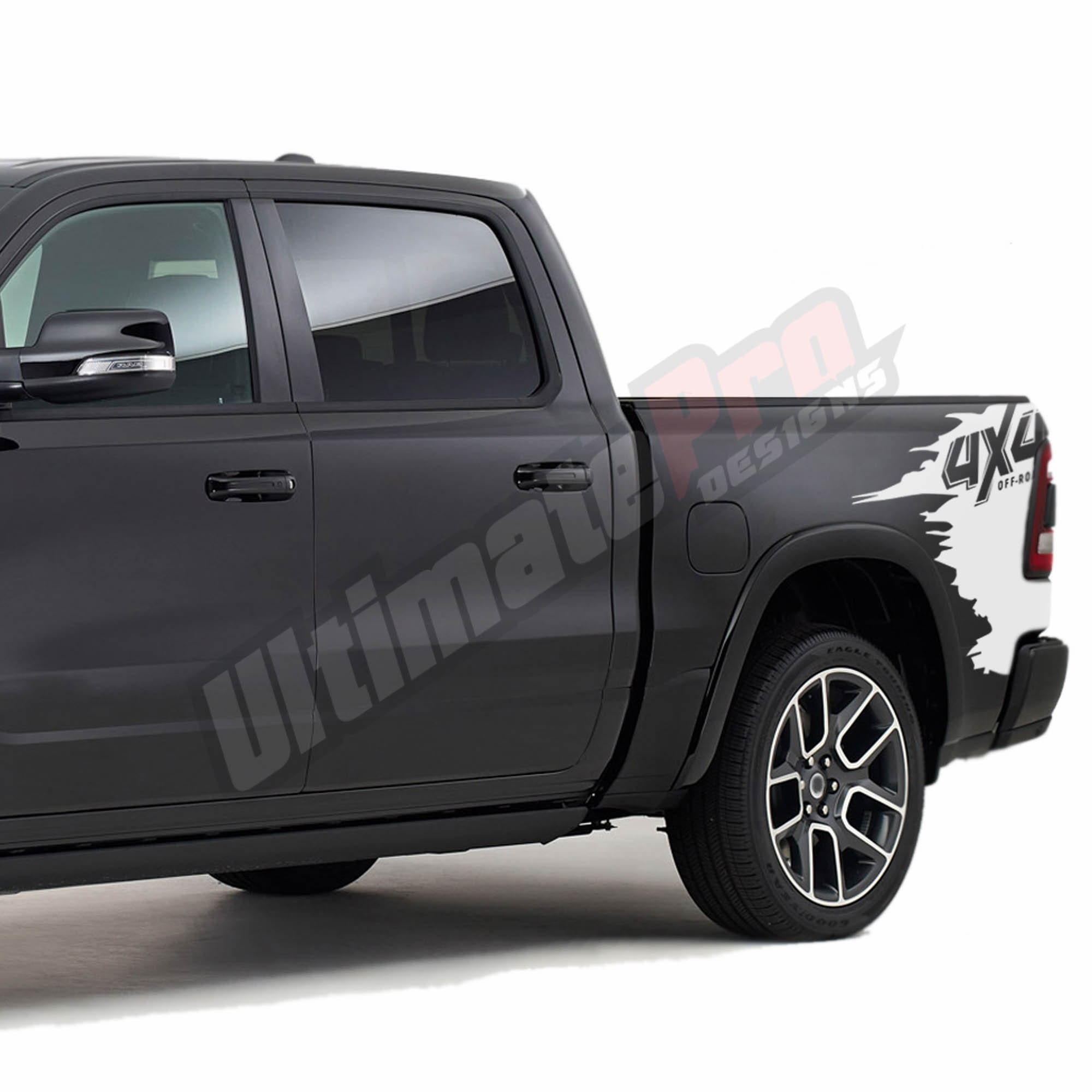 Bed Splash Vinyl Decal Sticker Compatible With Dodge Ram 1500 Crew Cab Side Rebel Laramie Srt8 Rt 2017 2018 2019 2020