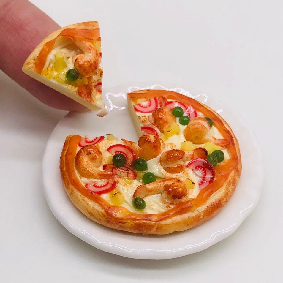 Miniature Pizza Seafood, Food, Bakery
