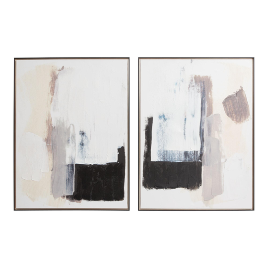 Black Abstract by Jennifer Parker Canvas Wall Art 2 Piece - Wood - Large by World Market