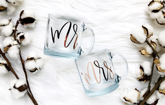 Mr & Mrs Coffee Mug | Custom Wedding Gift Newlyweds Engagement Couples Bridal Shower |Gift