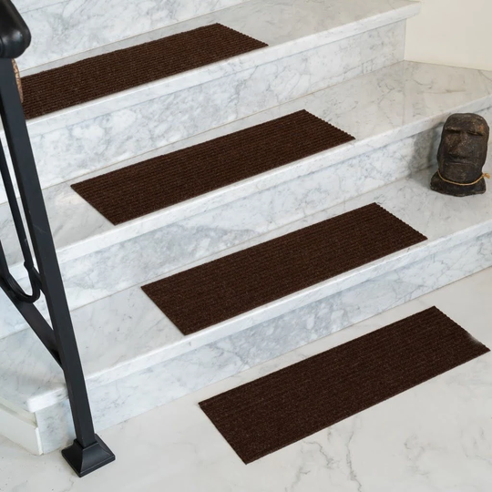 Halton Cotton/Wool Blend Carpet Stair Treads - Safer Stairs For Your Loved Ones & Pets 9" X 29" Inches Anti-Slip Backing Low Clearance