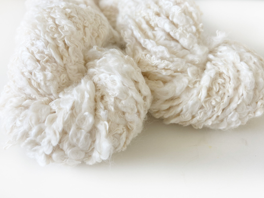Bouclé Cotton Nylon Blend "Cloud" . 87 Yards 100 G Colorway Ecru