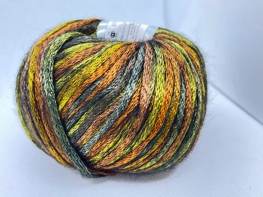 Rock Star Green Shades & Copper Metallic Sheen, Soft Nylon, Merino Wool, Acrylic Blend Yarn, 50 Gram 125 Yards, #75018 Ice Yarns