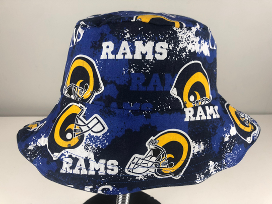 Reversible Bucket Hat From La Rams Los Angeles Stretch Denim Camo Distressed Fabric