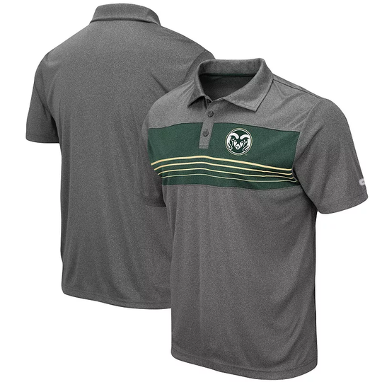 Men's Colosseum Heathered Charcoal Colorado State Rams Smithers Polo, Size: Large, CST CHARCO