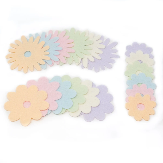 36 Abby Wool Blend Felt Die Cut Applique Flowers - Sweet Dream Colors