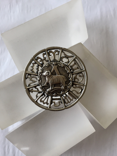 Vintage Sterling Aires Pendant/Orb Silver Aires Pendant/Sterling The Ram Pendant/Zodiac Robert Otto Bade Pendant