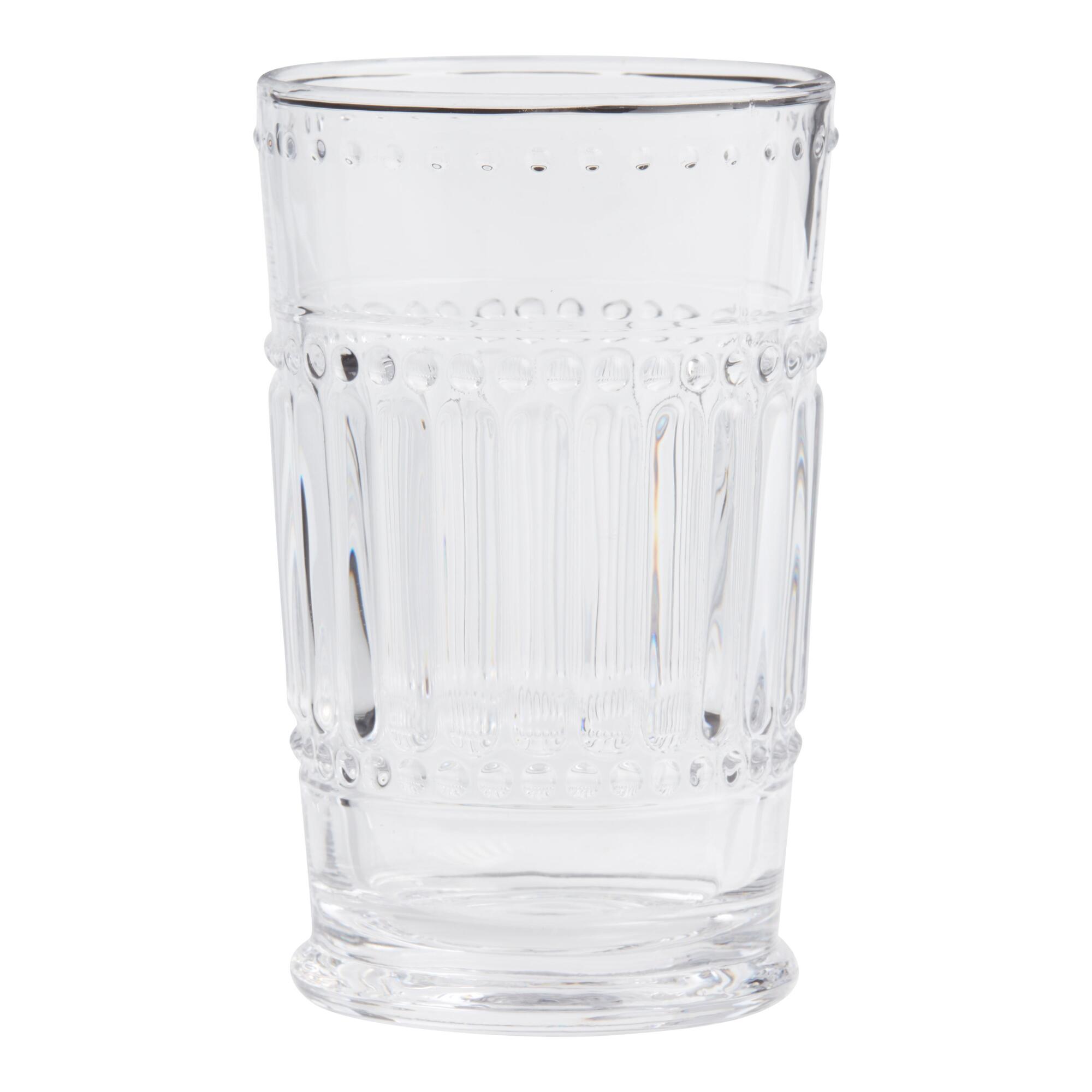 Clear Pressed Glass Highball Glasses Set of 4 by World Market