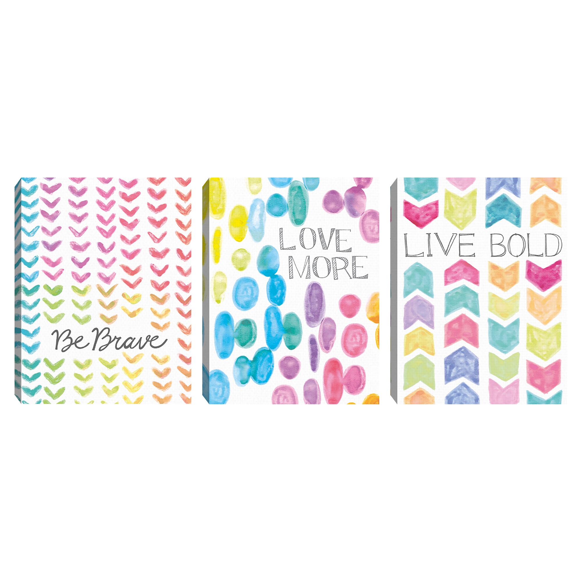 Vibrant Live Bold By Lottie Fontaine Canvas Wall Art 3 Piece: Multi by World Market