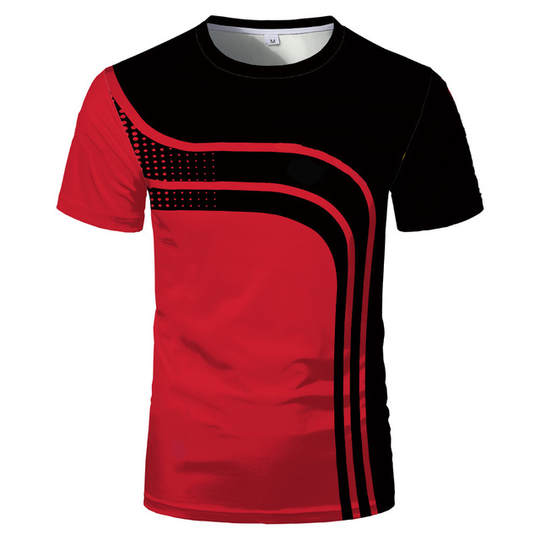 Men's Fashion T-shirt 3D Printing Cotton Blended Turtleneck Round Neck Short Sleeve Comfortable Fit Casual Sports T-shirt 2021 - no-3, 5xl