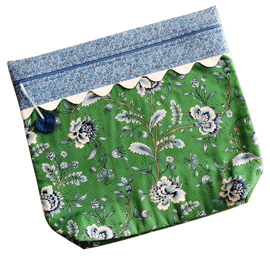 More2Luv Blue Dahlia Cross Stitch Project Bag