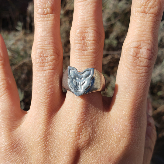 Inari Mask Wax Seal Signet Ring