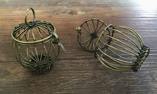 2Pcs 34x30mm Birdcage Charm-Antique Bronze Charm Pendant Jewelry Findings
