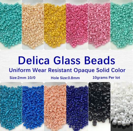 600Pcs 2mm Delica Shape Glass Seed Beads Charm Diy Jewelry Making Sewing Accessories