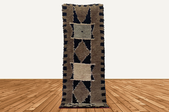 7x2 Moroccan Boucherouite Rug, Vintage Runner Berber Azilal Rug