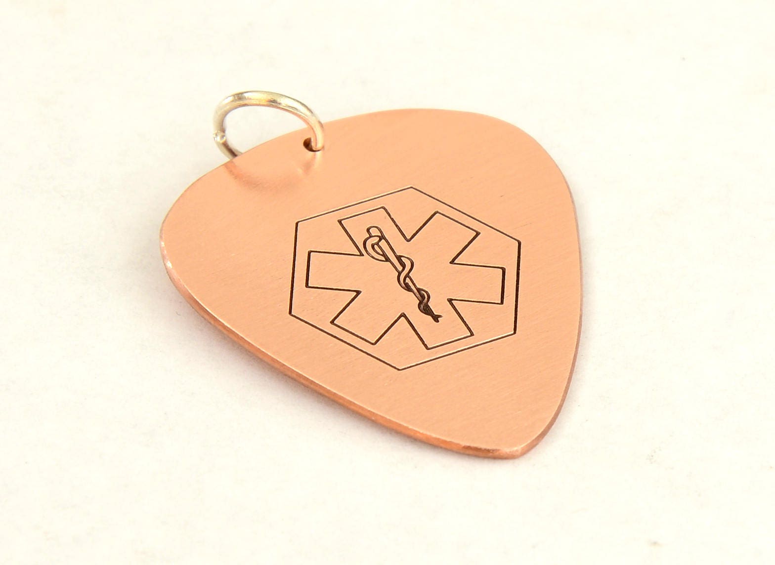 Copper Medical Alert Guitar Pick With Personalized Alerts & Allergies - Gpm4123