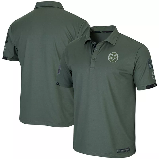 Men's Colosseum Green Colorado State Rams OHT Military Appreciation Echo Polo, Size: Small