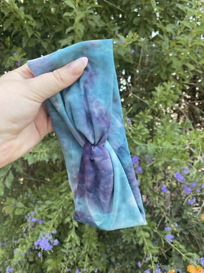 Blue & Purple Tie Dye Twisted Headband