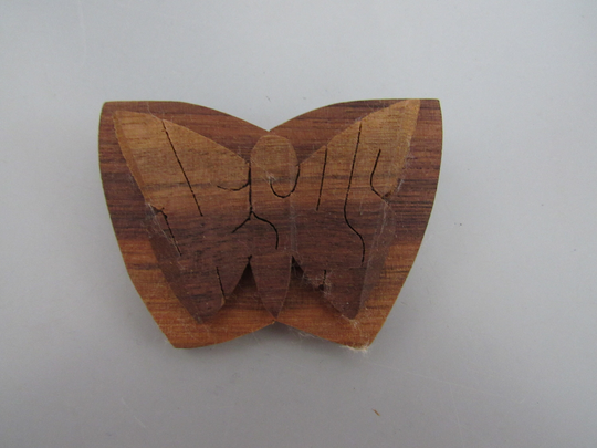 Vintage Wooden Jesus Butterfly Pin Free Shipping