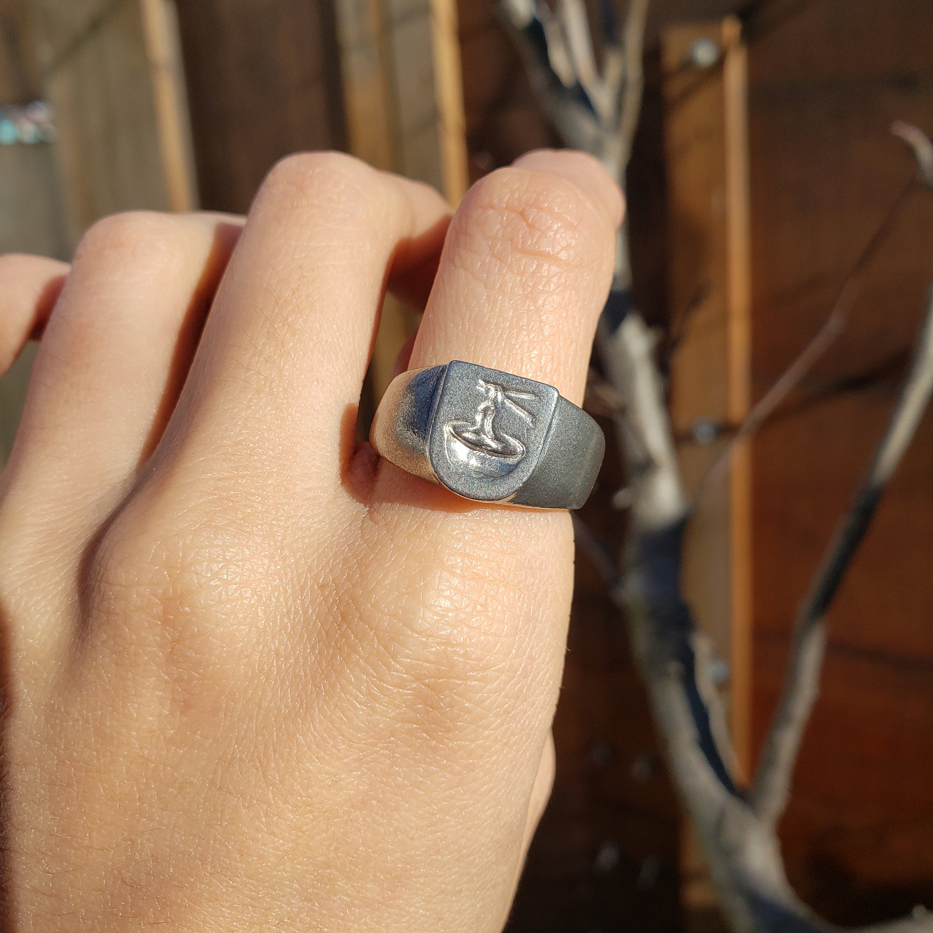 Noodle Soup Wax Seal Signet Ring