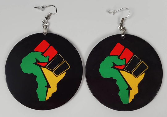 Juneteenth Fight The Power Earrings, 2.5" Diameter | Same Day Shipping Gift For Her