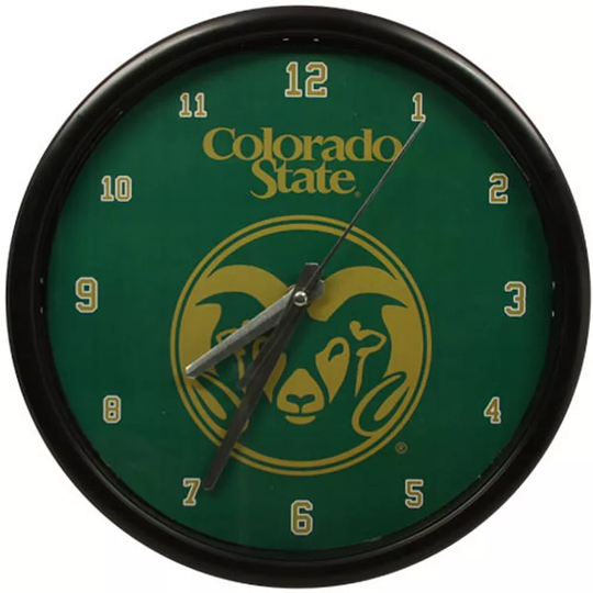Colorado State Rams Black Rim Basic Clock, Multicolor