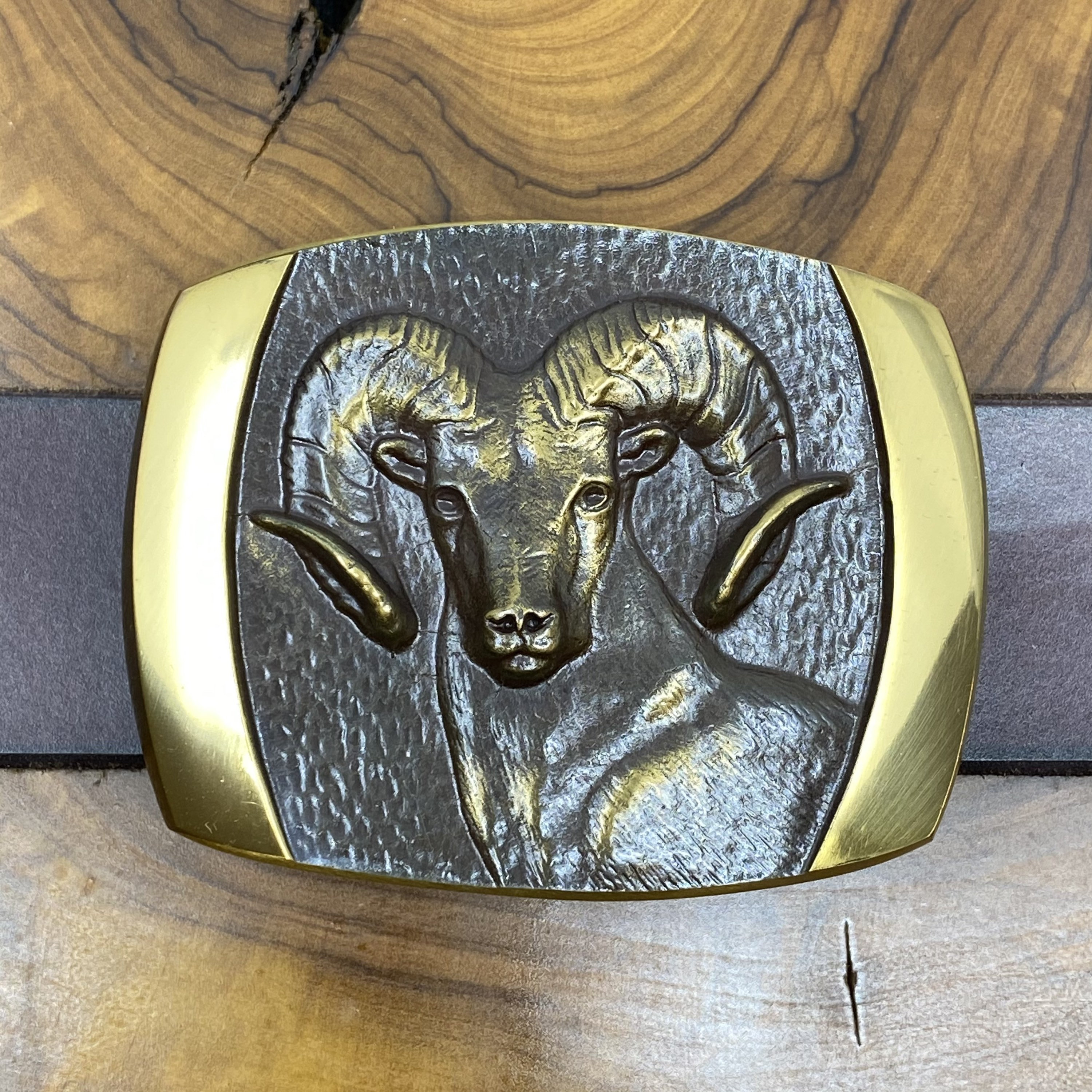 Ram Belt Buckle, Solid Bronze, Wildlife Signature Collection Belt Buckle By Steven L Knight