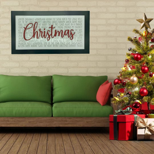 Christmas Words Sign/Décor Wood Signs Merry Believe Laser Cut Porch