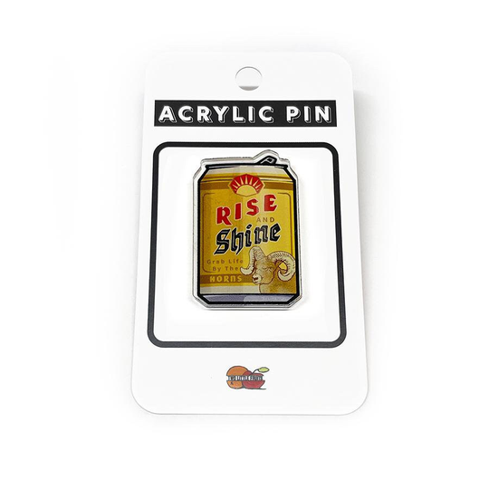 Rise & Shine Bighorn Ram Beer Can Acrylic Pin