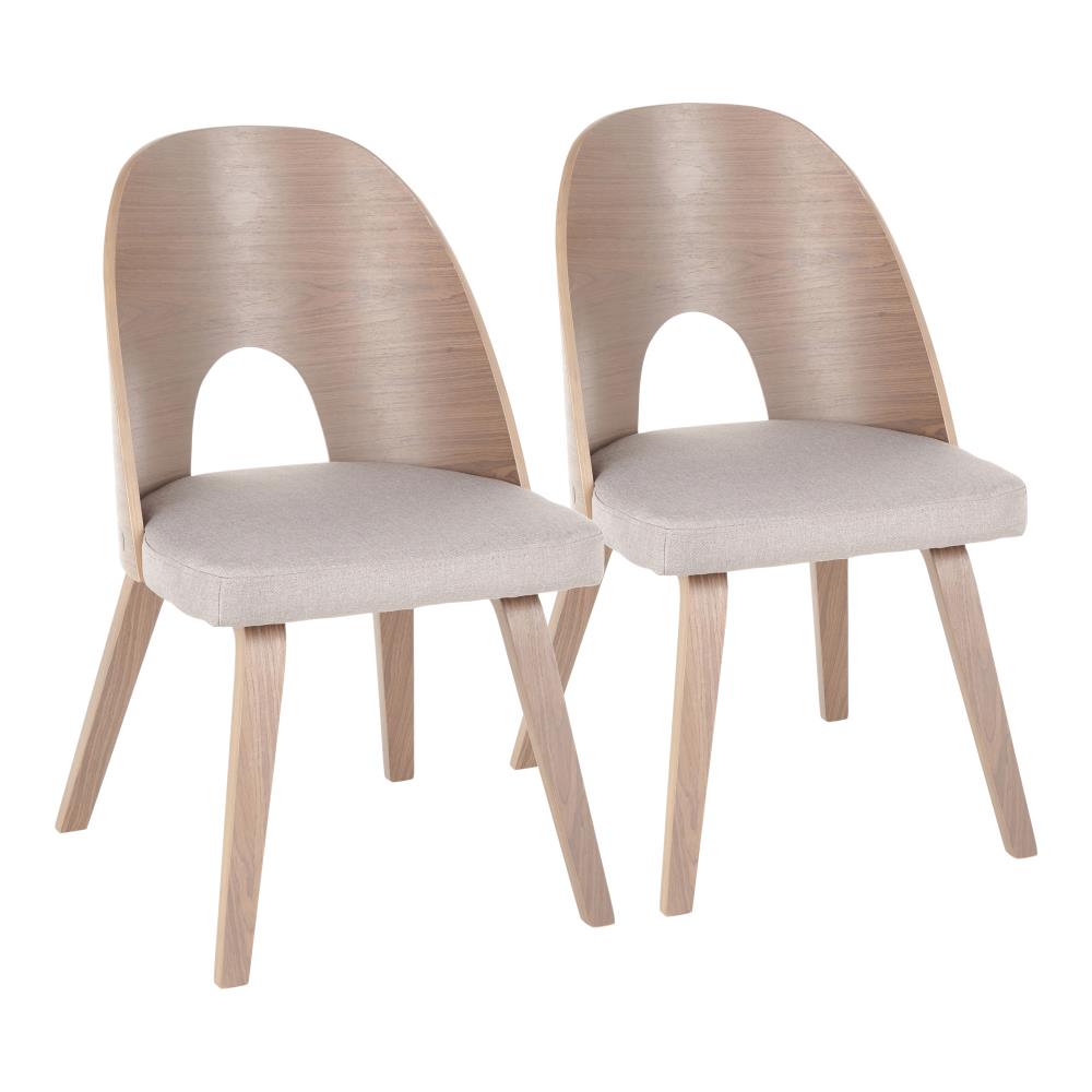 LumiSource Set of 2 Ellen Traditional Polyester/Polyester Blend Upholstered Dining Side Chair (Wood Frame) in Gray | DC-ELLEN WLLGY2