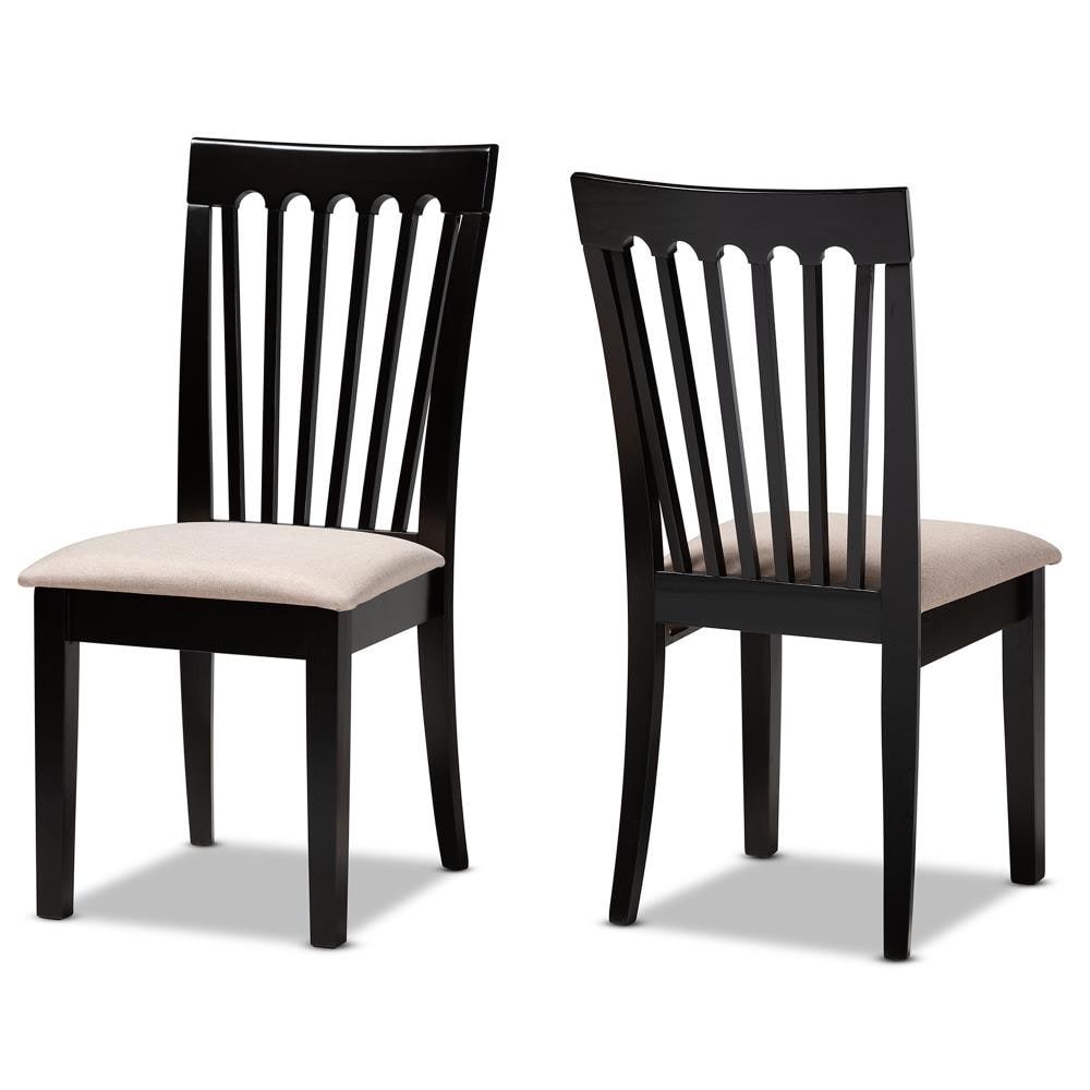 Baxton Studio Set of 2 Minette Contemporary/Modern Polyester/Polyester Blend Upholstered Dining Side Chair (Wood Frame) in Off-White