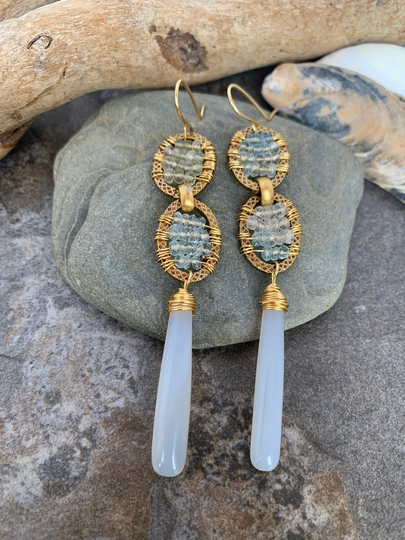 Gorgeous One Of A Kind Gemstone Statement Earrings