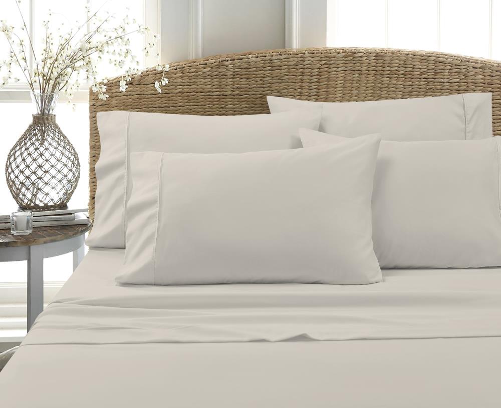 MHF Home Full Cotton Blend 6-Piece Bed Sheet Polyester in Brown | M560736