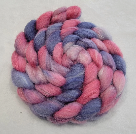 Polwarth & Silk Hand Dyed Roving - 60/40 4 Oz Spinning Fiber Top Felting Fiber