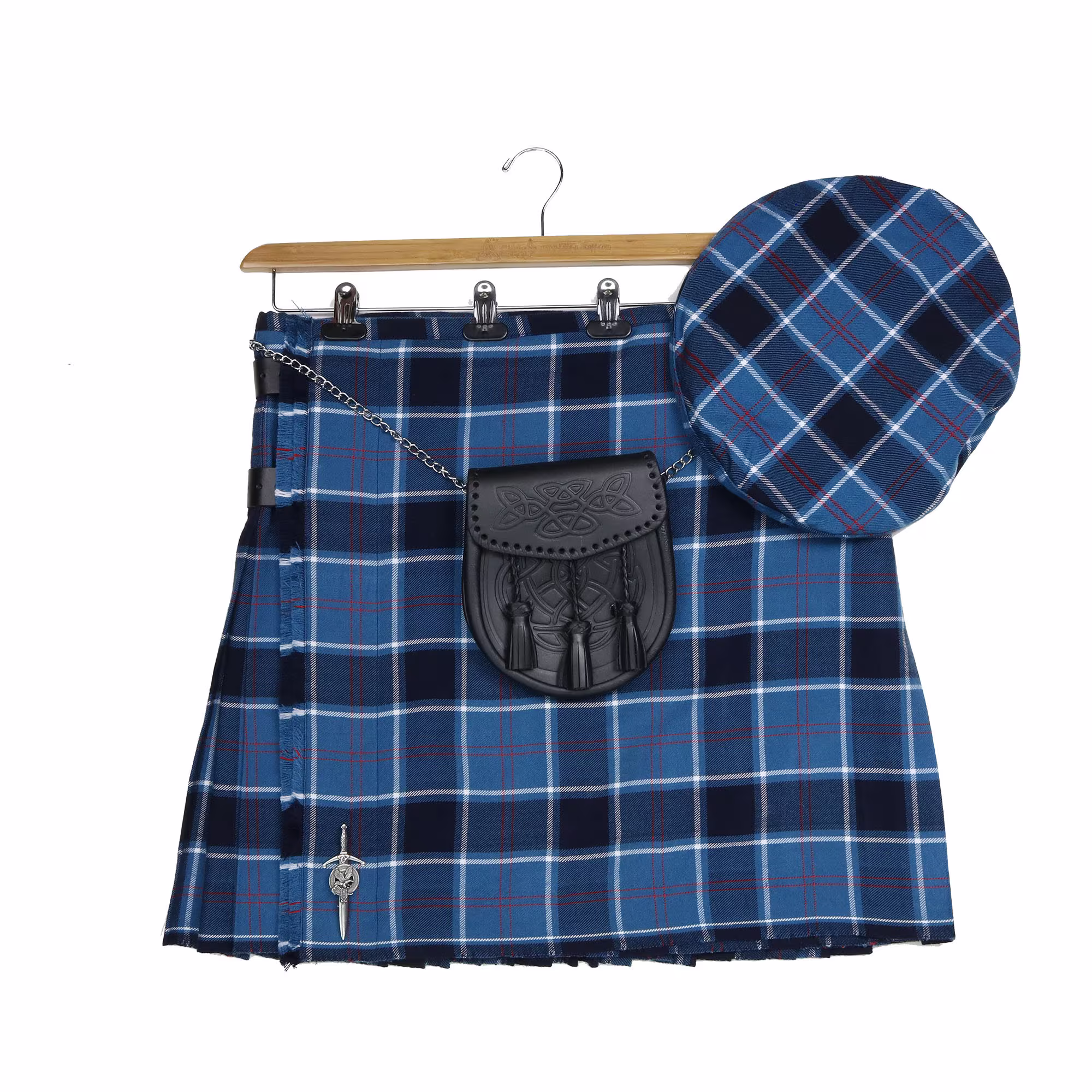 U.s. Navy Wool-Blend Homespun Tartan Kilt & Accessories Bundle