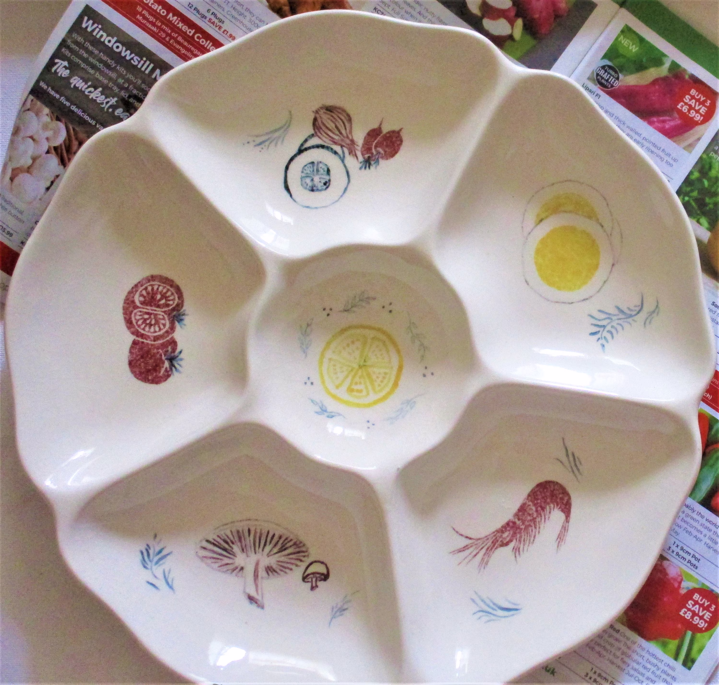 Salad Bowl Buffet Spode Ceramic Dish With Sections