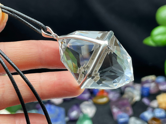 Crystal Pendant, 108 Sided Disintegrator Pranic, Handmade Jewelry, Crystal Jewelry, Healing Crystals & Stones E022927