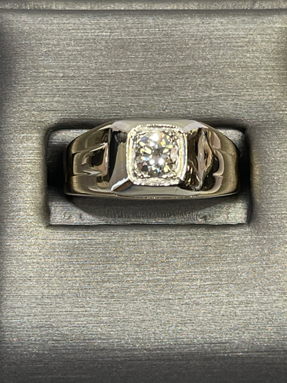 Vintage 14Kt Yellow Gold European Cut Diamond Ring